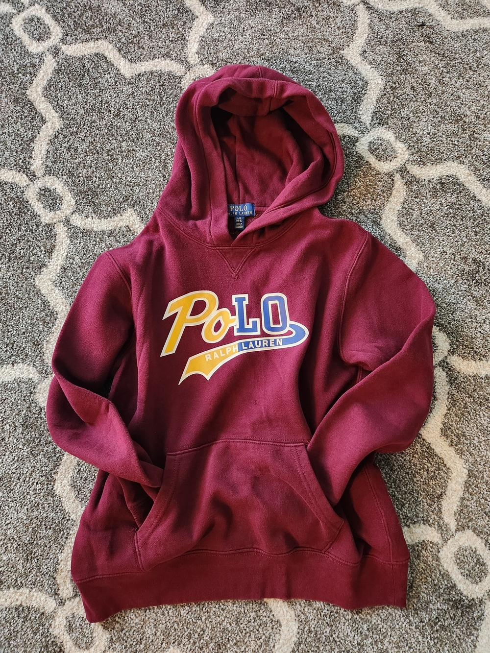 Polo by Ralph Lauren Men's Burgundy Logo Hoodie Sweatshirt
